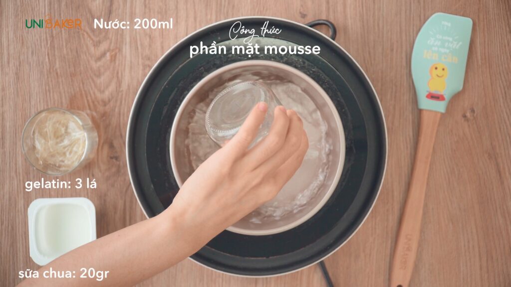 Công thức làm bánh mousse vải sữa chua_Công thức phần mặt mousse